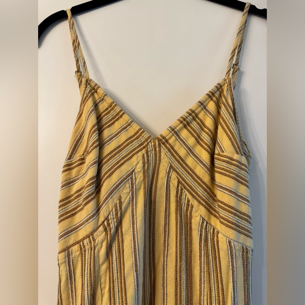 Amuse Society White Sands Yellow Striped Tie-Back Midi Dress - Picture 6 of 9